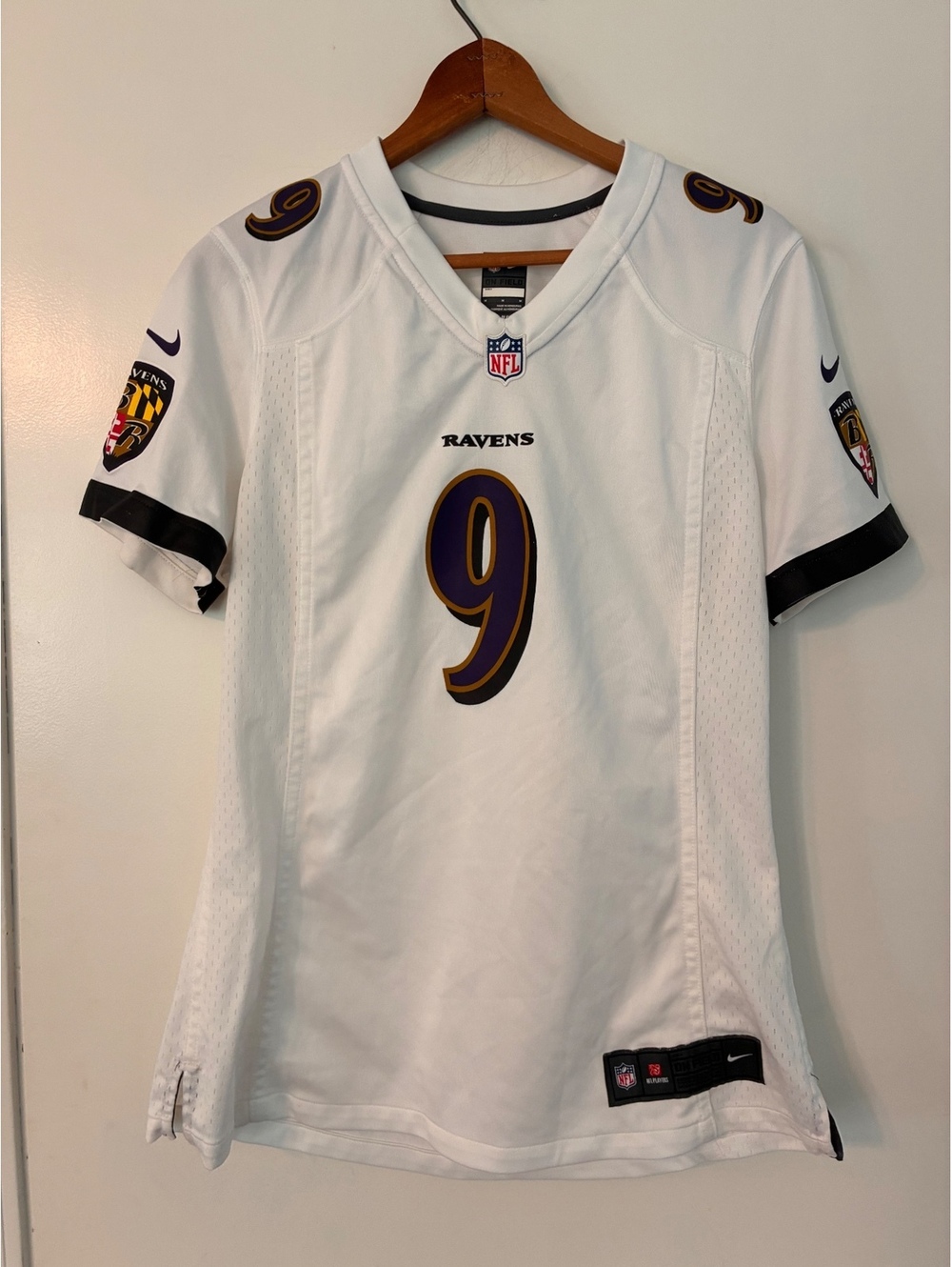 Nike Baltimore Ravens Justin Tucker #9 Jersey Youth Medium White